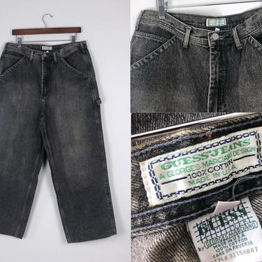 1980s Vintage Guess Baggy Carpenter Jeans - 36&amp;quot; Waist by HighEnergyVintage