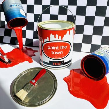 Vintage Paint The Town Red Ice Bucket