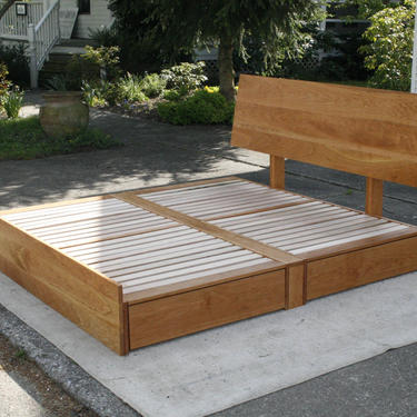 NdFsS01-2 Solid Hardwood All in one - Modular King or Twin or Twin Day Bed all with Storage Drawers, natural color 