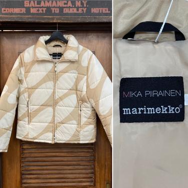 Vintage 1980’s “Marimekko” Label Op Art Mod Puffer Quilted Ski Jacket, 80’s Winter Coat, Vintage Clothing 