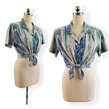 1980's Hawaiian Shirt by Cape Cod Sportswear 80's Resort Wear 80s Tropical Shirt - Women's Vintage Size Large 