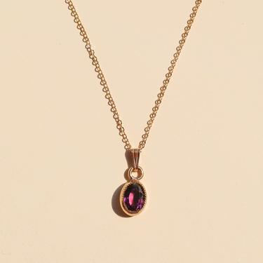 VINTAGE GOLD-FILLED SIMULATED AMETHYST NECKLACE