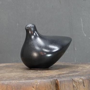 Black Ceramic Bird Form Sculpture Modern Wirkkala Vintage Mid-Century Hartwig Peace Dove 