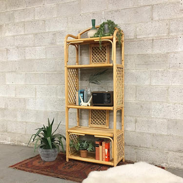 LOCAL PICKUP ONLY ———— Vintage Rattan Shelving Unit 