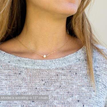 SALE / Valentine's Day Gift/ Gift for Girlfriend / Gifts for Her / Single Pearl Necklace / Gift for Mom / Bridesmaid Gift /Layering Necklace 