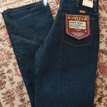 Vintage  80's 90's Deadstock Dark Denim Rustler Boot Jeans - 30x34 